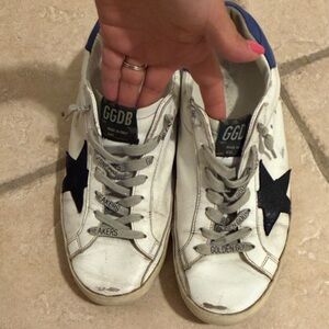 Golden Goose White Sneakers with Black Star